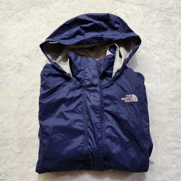 The North Face Women's Navy Blue Full-Zip Hooded Windbreaker Jacket Size Medium - Picture 12 of 12